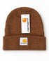 Carhartt Brown Beanie Hat Brown Acrylic Rib Knit Workwear Watch Cap Unisex0