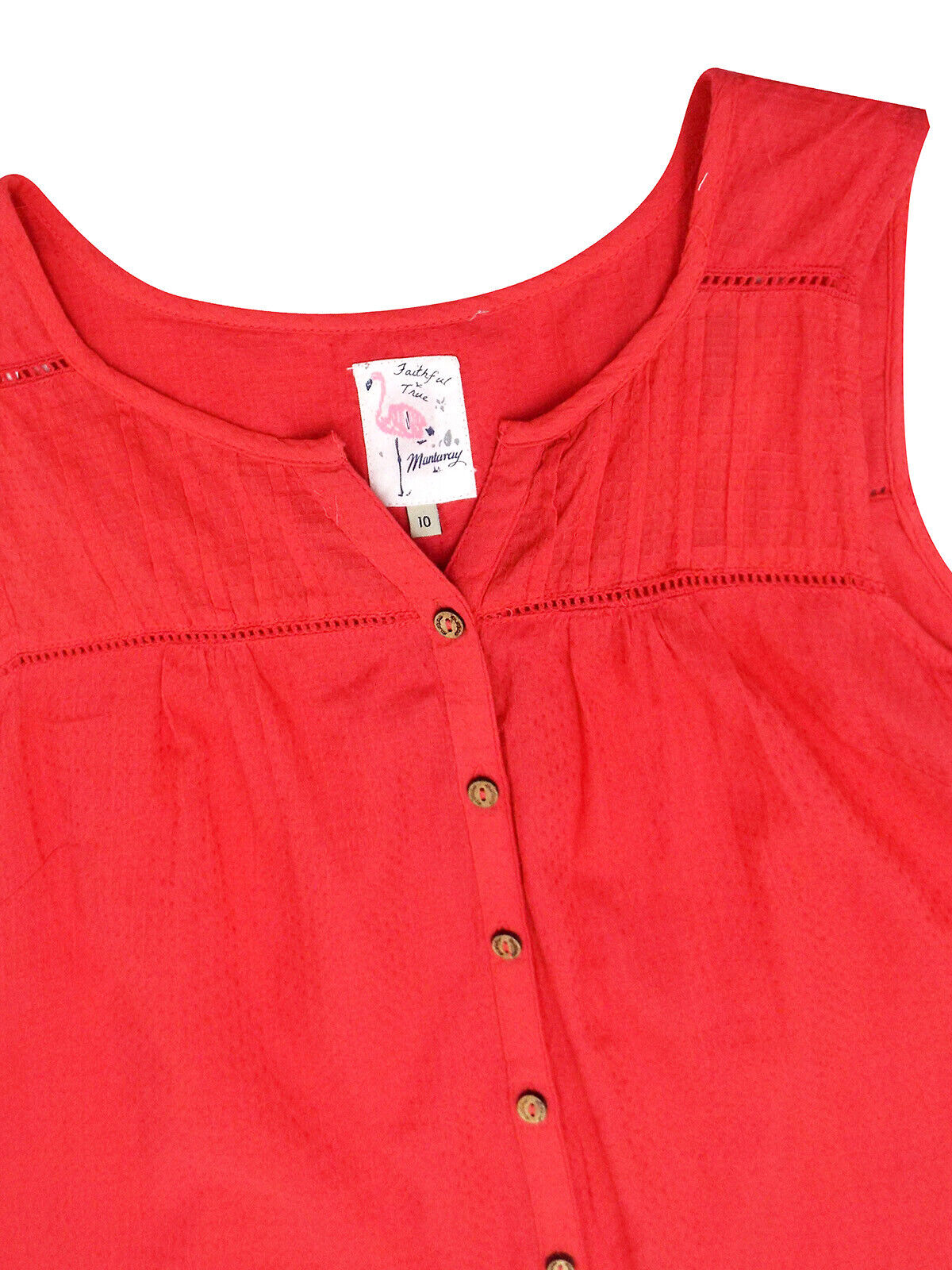EX Mantaray Red Textured Cotton Top in Sizes 12, 14, 16, 18, 20, 22