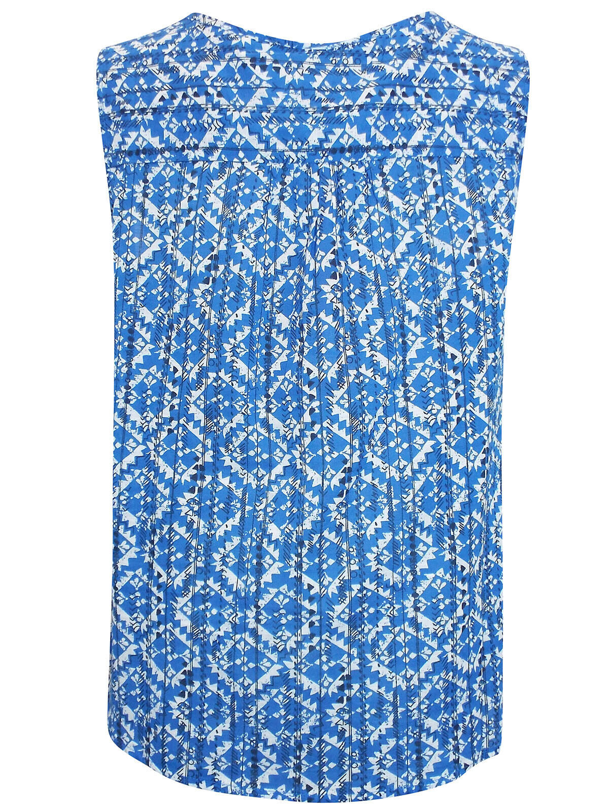 EX Mantaray Debenhams Blue Tile Print Cotton Top in Sizes 8, 12, 14 RRP £25