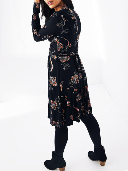 EX Fat Face Black Delphine Tapestry Jersey Dress Sizes 10 12 14 16 18 22 RRP £51