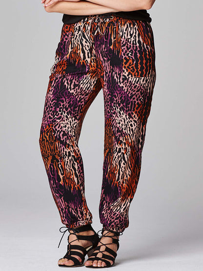 Capsule Black Printed Woven Harem Joggers in Sizes 20 or 32