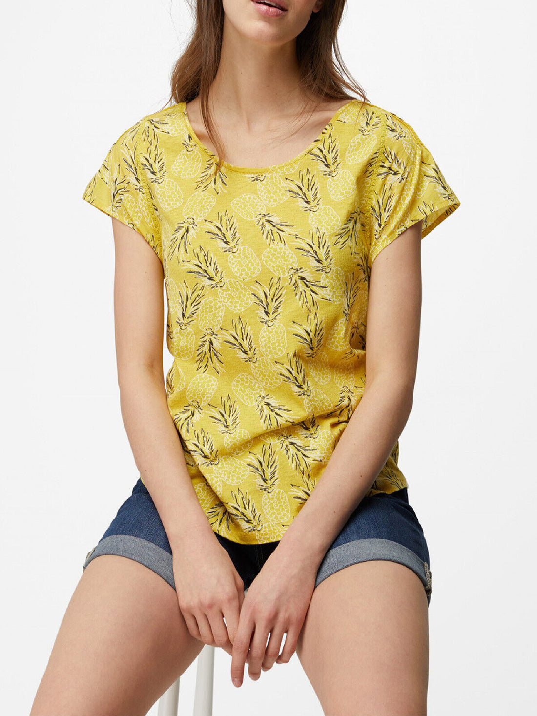 EX WHITE STUFF Yellow Raindance Jersey Tee in Sizes 10, 16, 18 RRP £37.50