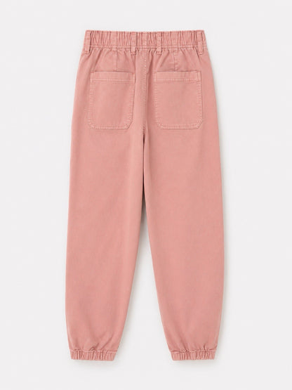 EX M*S Pink Cotton Blend Slim Ankle Grazer Joggers Chino Trousers Size 8 Long1