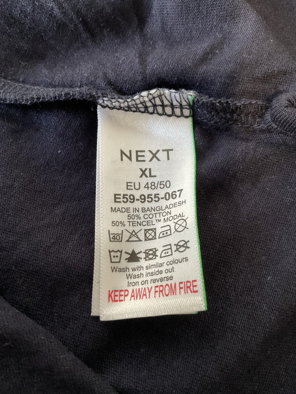 Dark Navy Cotton Modal Slouch V-Neck T-Shirt Size XL3