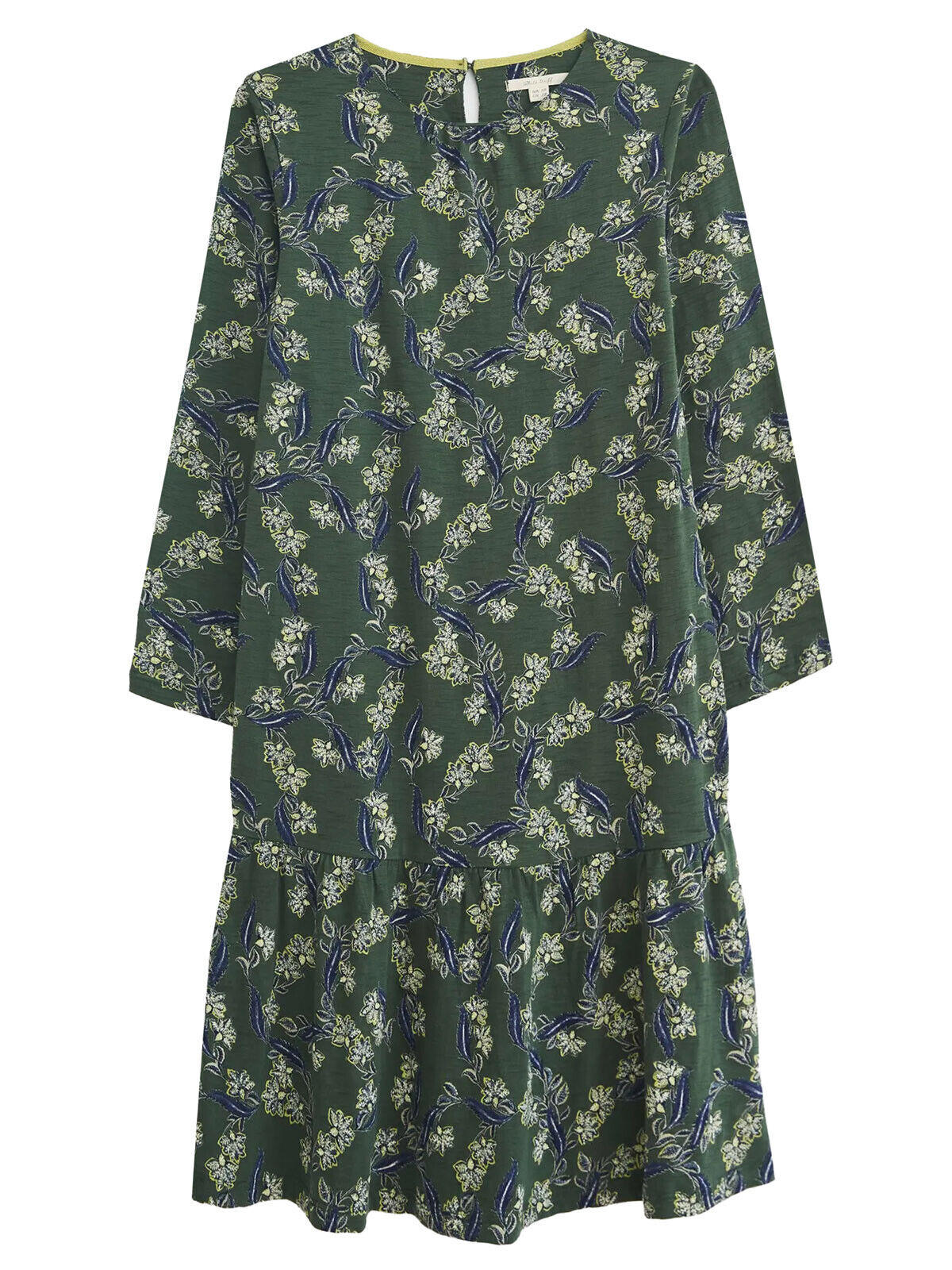 EX White Stuff Green Multi Perri Fairtrade Tiered Hem Dress 10 or 12 RRP £59