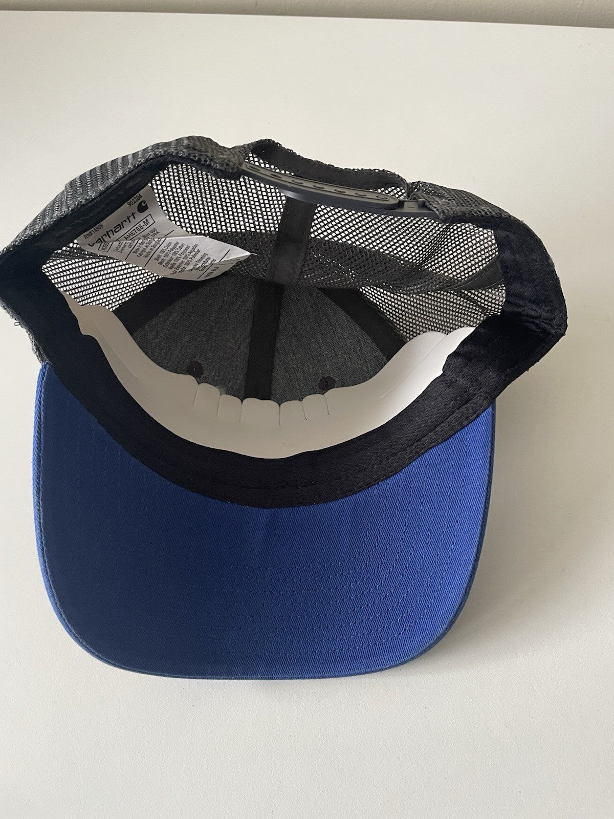 Carhartt Blue/Charcoal Force Canvas Mesh Back Graphic Fish Logo Workwear Cap3