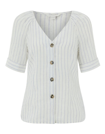EX Monsoon Ivory Fifi Stripe Linen Top in Sizes 14 or 20 RRP £39