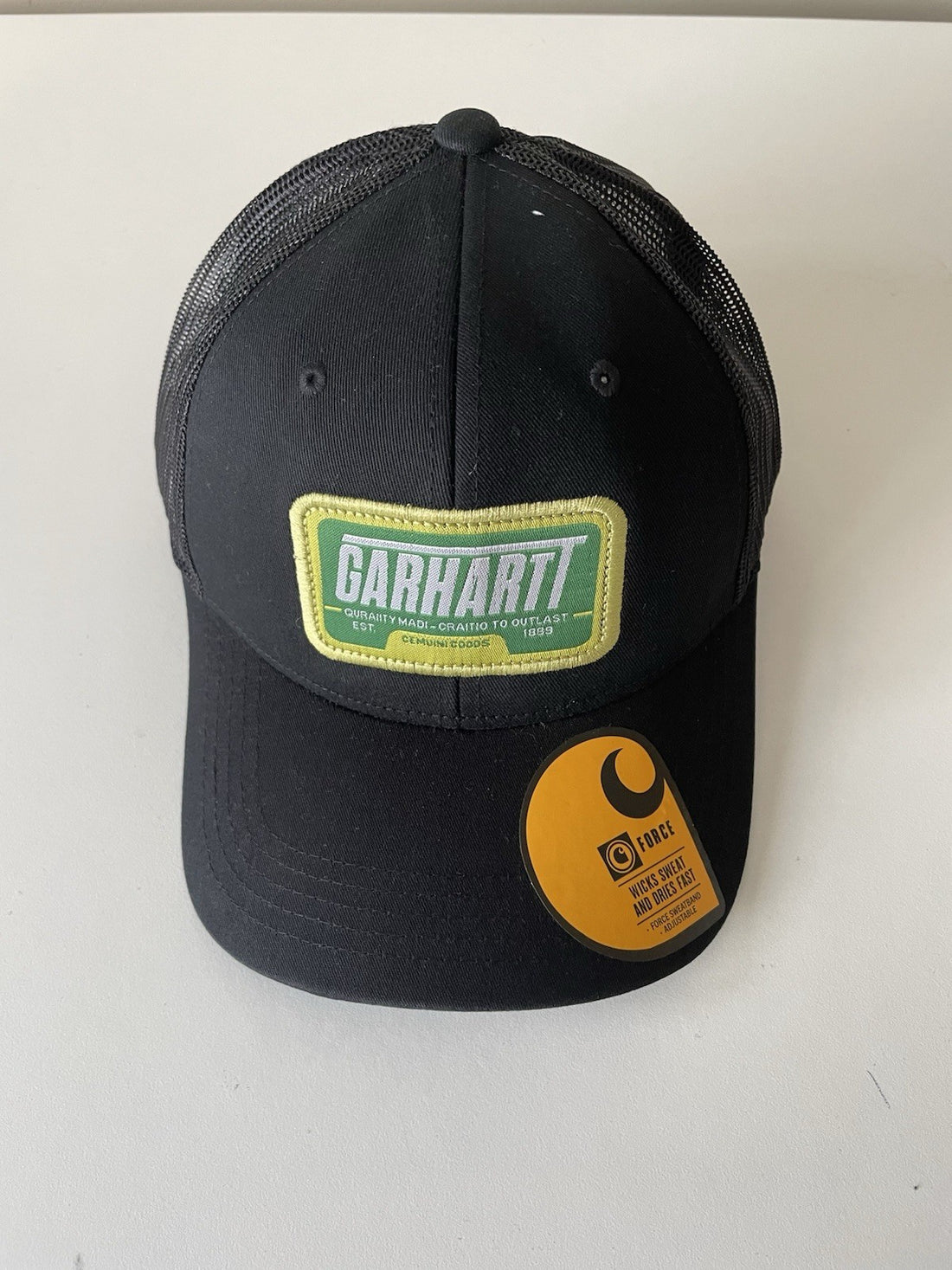 Carhartt Black Canvas Mesh Back Outlast Patch Snapback Cap0