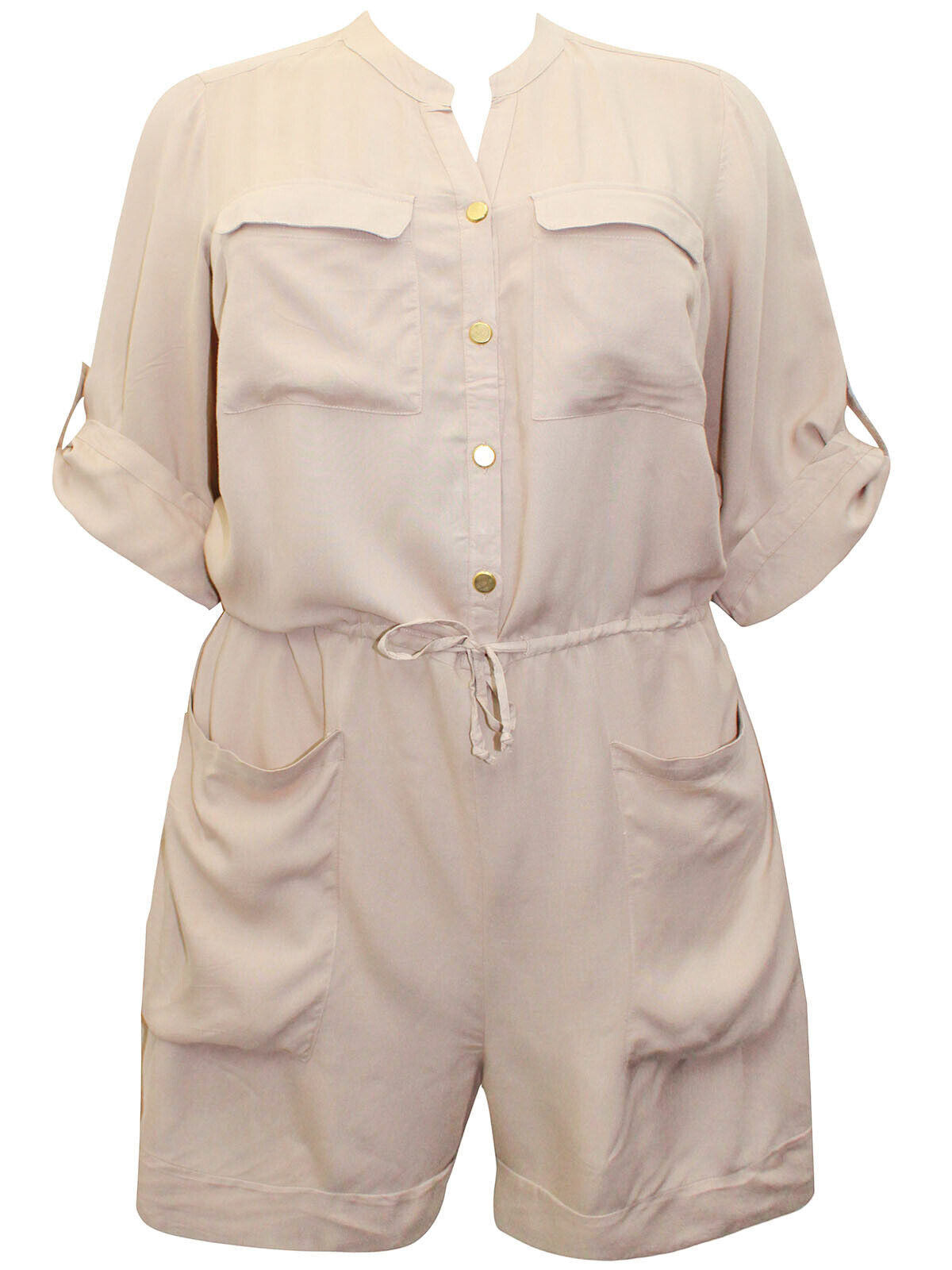Simply Be Stone Utility Playsuit in Sizes 18, 20, 22, 26, 28, 30, 32