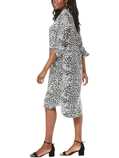 Jessica London Black Animal Print Shirt Dress in UK Sizes 22 or 28