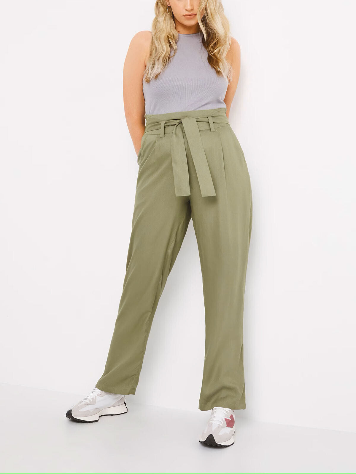 Simply Be Khaki Tie Waist Trousers Sizes 18, 20, 22, 26, 28, 32 RRP £30