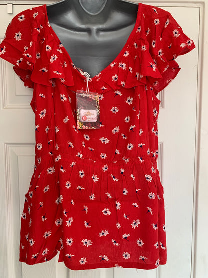 Joe Browns Red Fun And Flirty Top in Sizes 12, 14, 16, 18 RRP £35