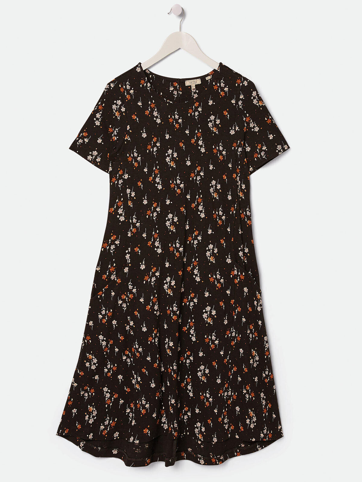 EX Fat Face Black Simone Star Floral Dress in Size 10