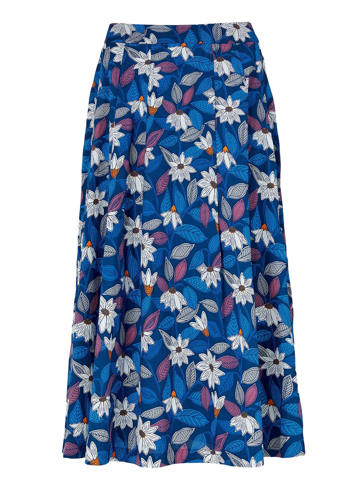 EX SEASALT Blue Studio Flowers Marine Sea Mist Skirt Sizes 10 or 12 RRP £60