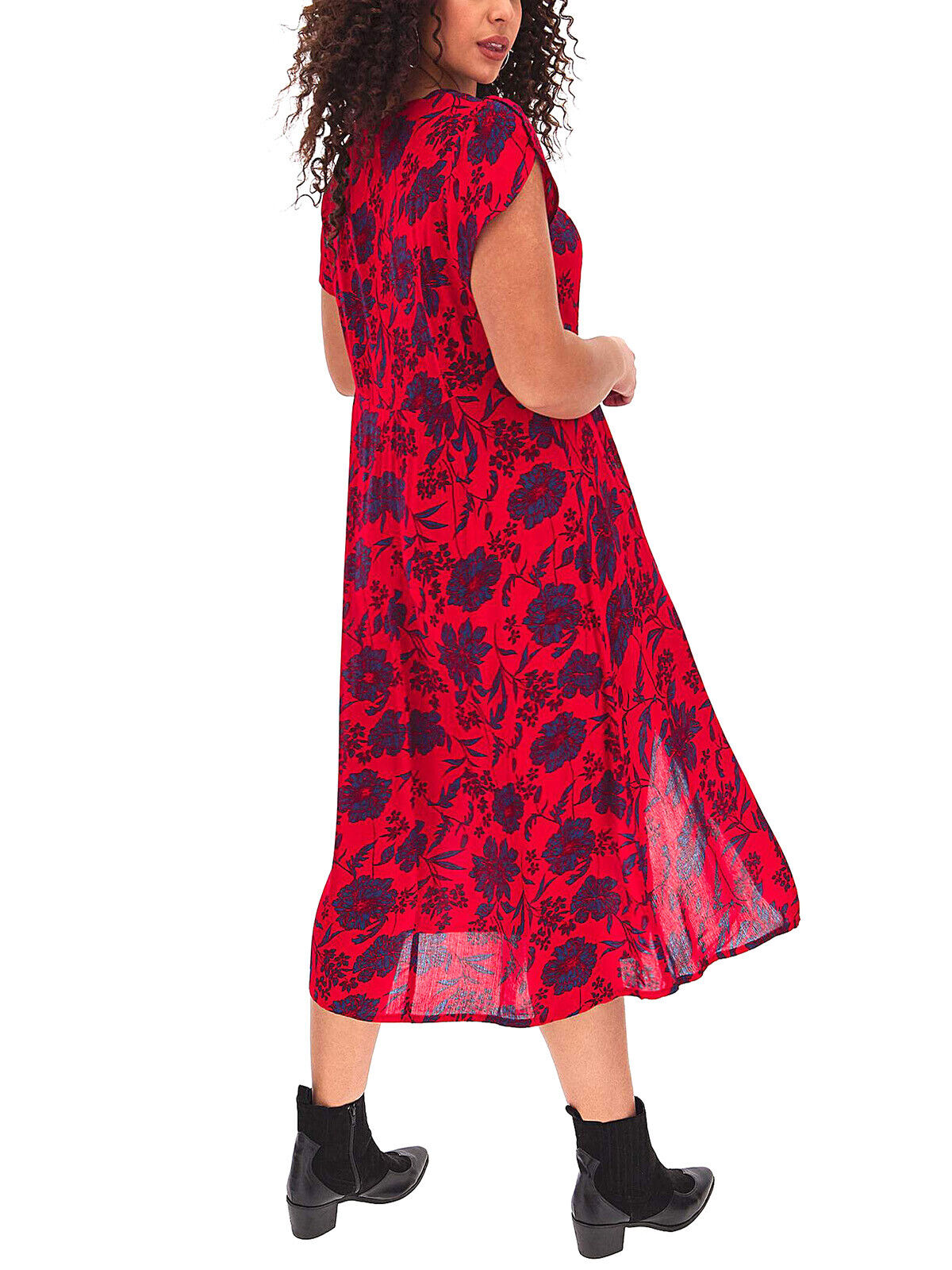 Joe Browns Red Multi Print All New Summer Sizzling Dress in Size 32