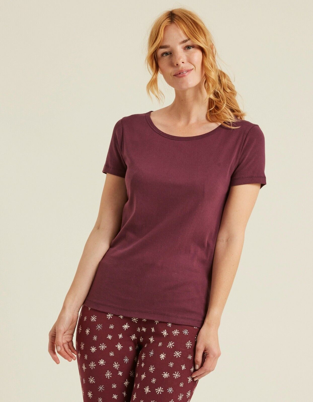 EX Fat Face Deep Berry Pure Cotton Maple T-Shirt in Size 12 RRP £24.50