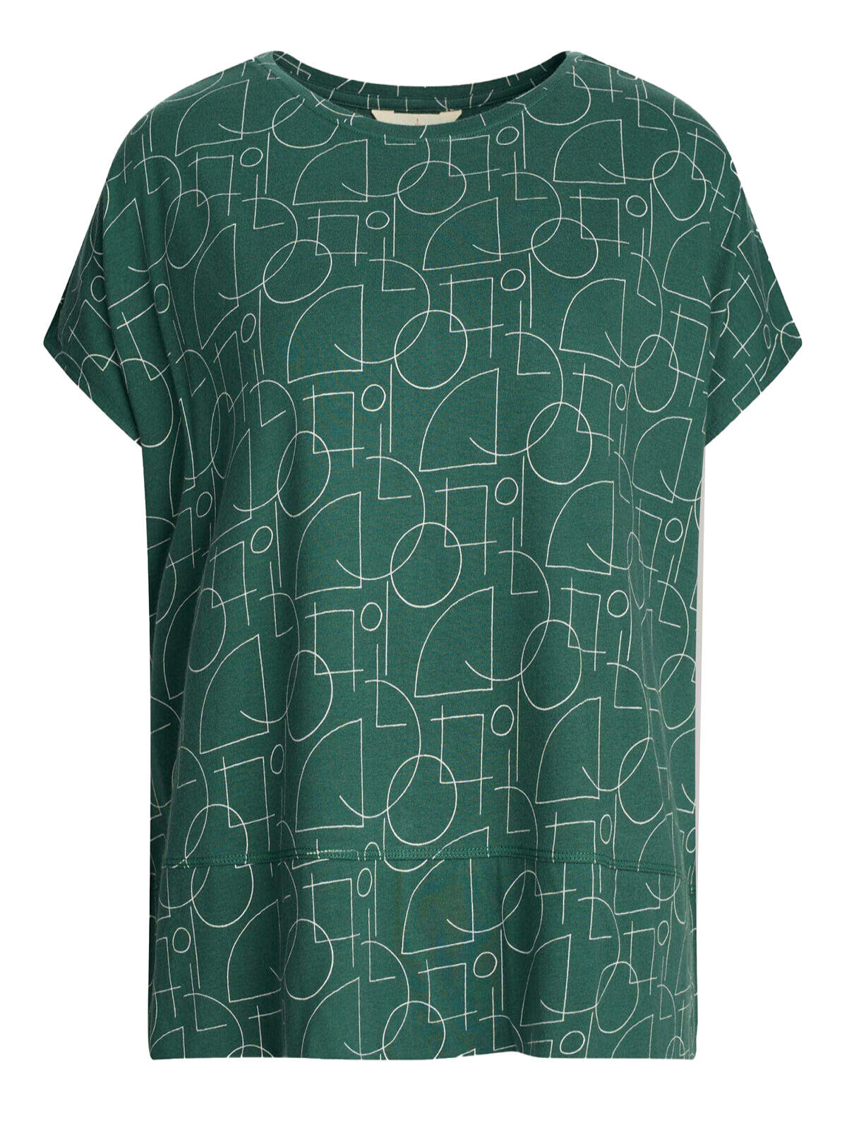 EX SEASALT Green Linear Abstract Grove Wellspring Top in Size 10 RRP £35