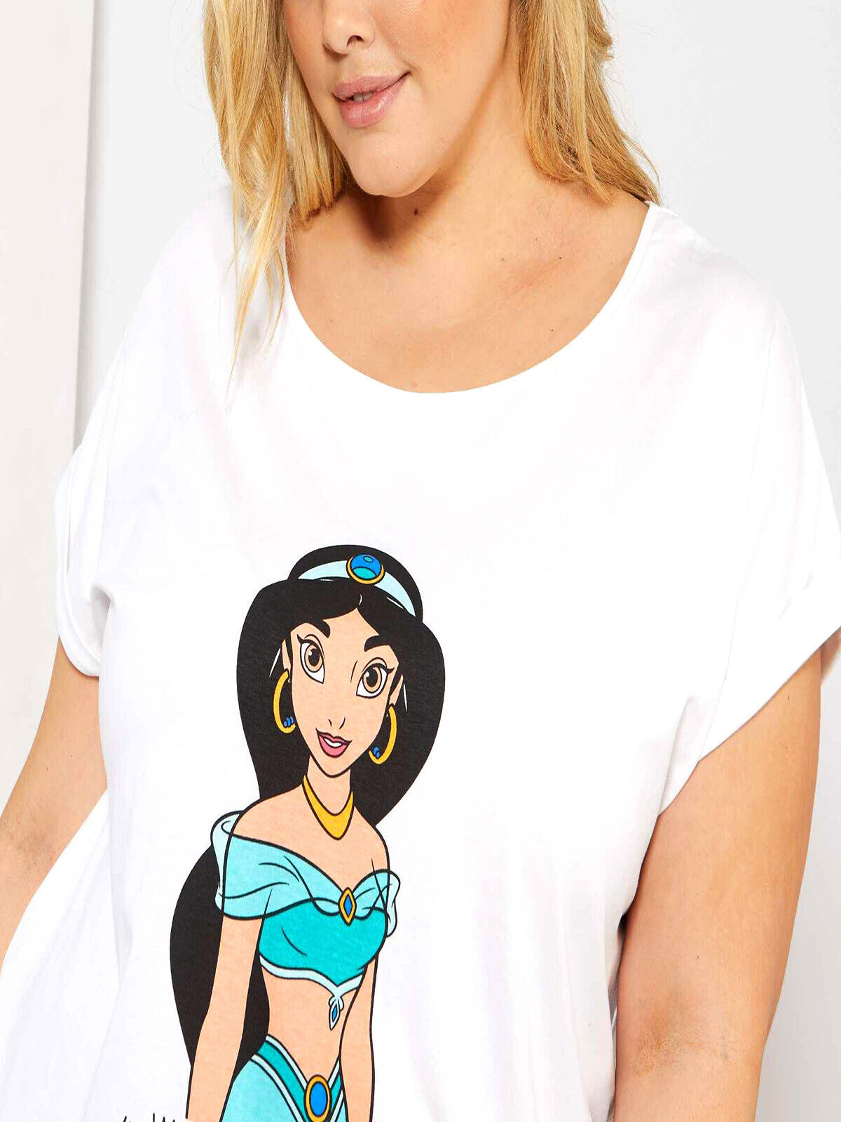 Disney White Princess Jasmine&quot;Where is My Prince&quot; Cotton T-Shirt Plus Size 28/30