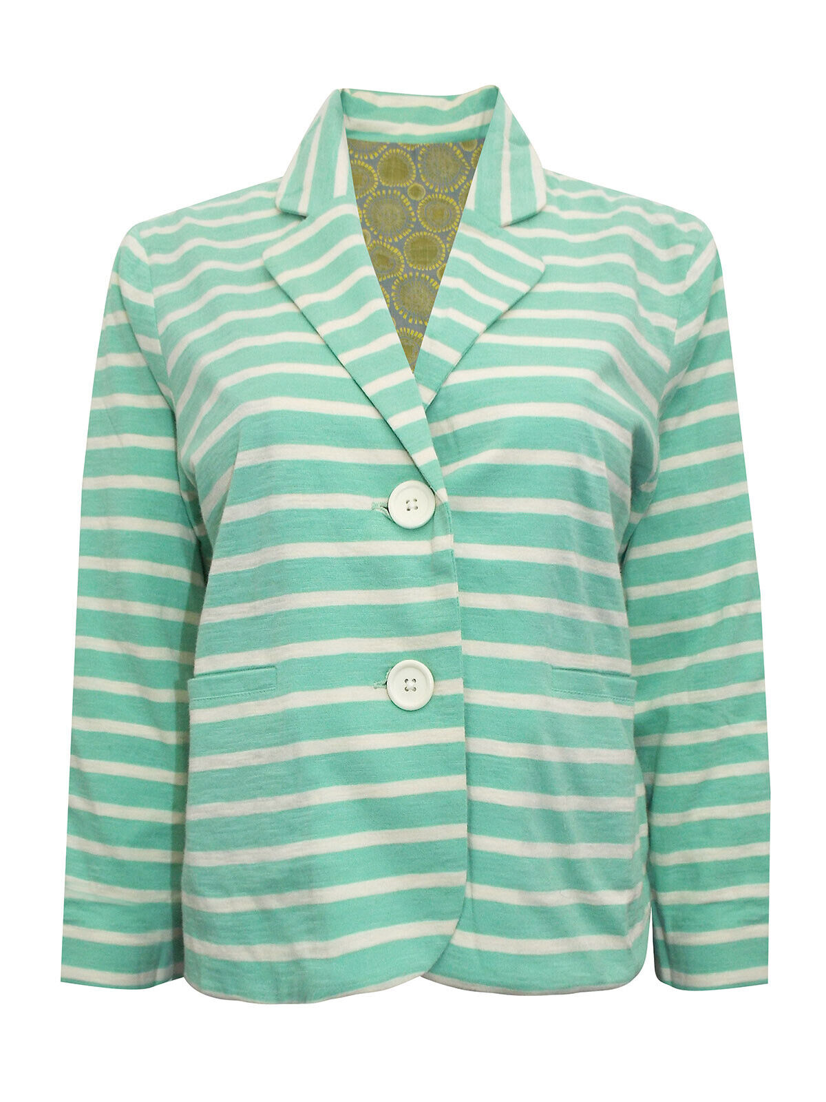 EX Seasalt Aqua Stripe Cotton Knit Jacket in Size 10