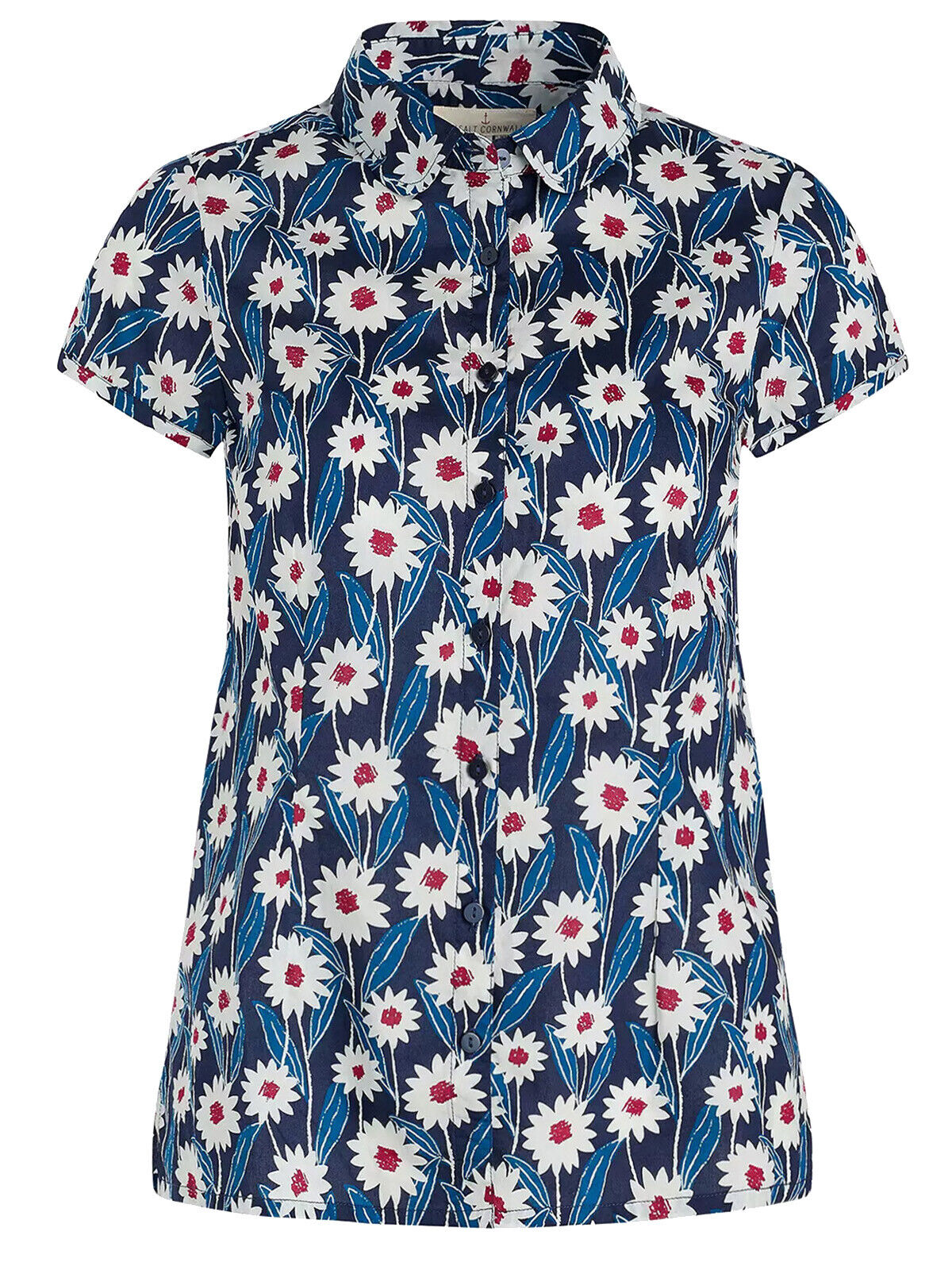EX SEASALT Navy Floral Rushmaker Cotton Voile Shirt Sizes 8 10 12 16 RRP £39.95