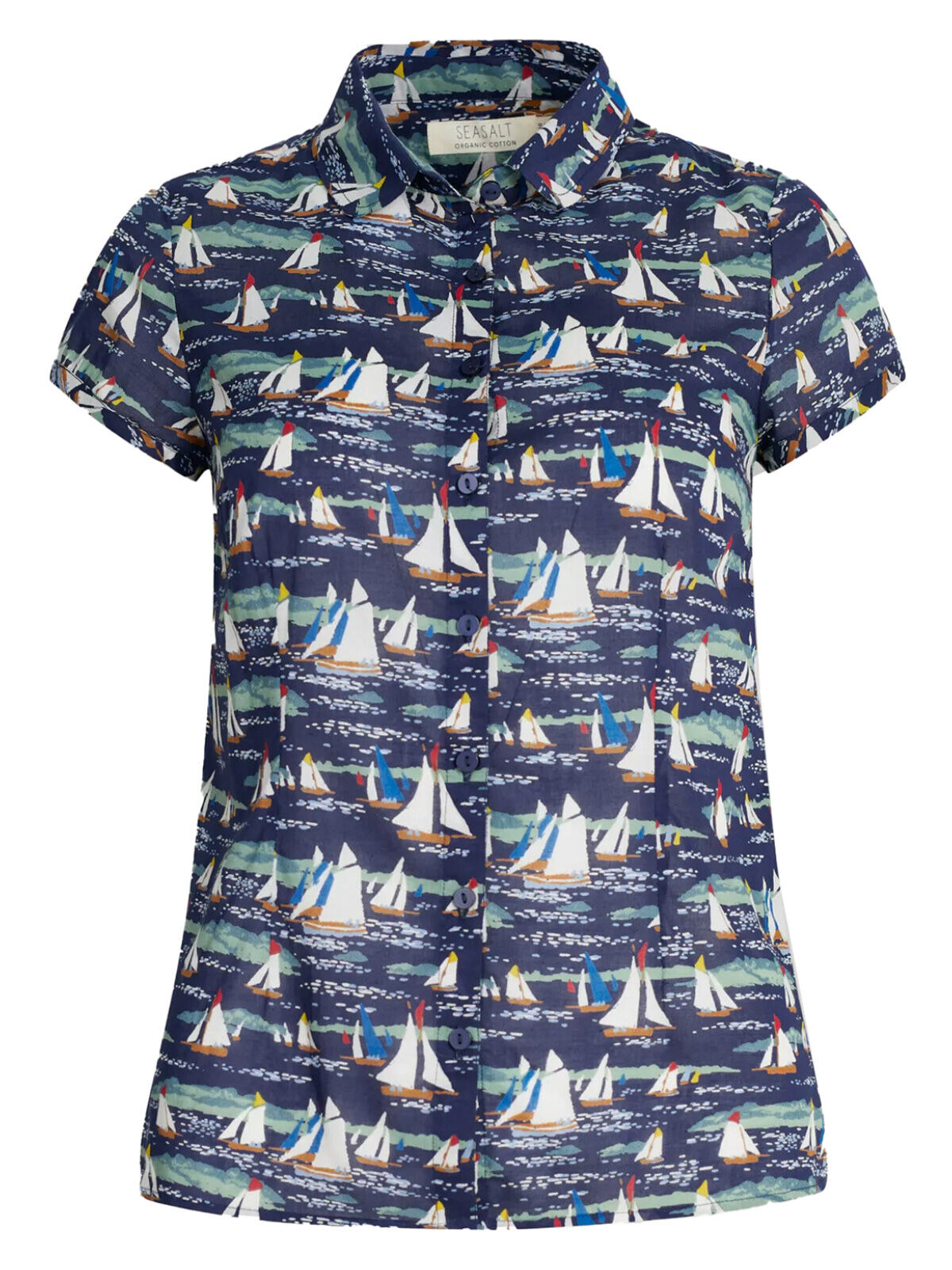 EX Seasalt Navy Rushmaker Shirt Lamorna Sail Waterline 10, 12, 14, 16, 18, 20