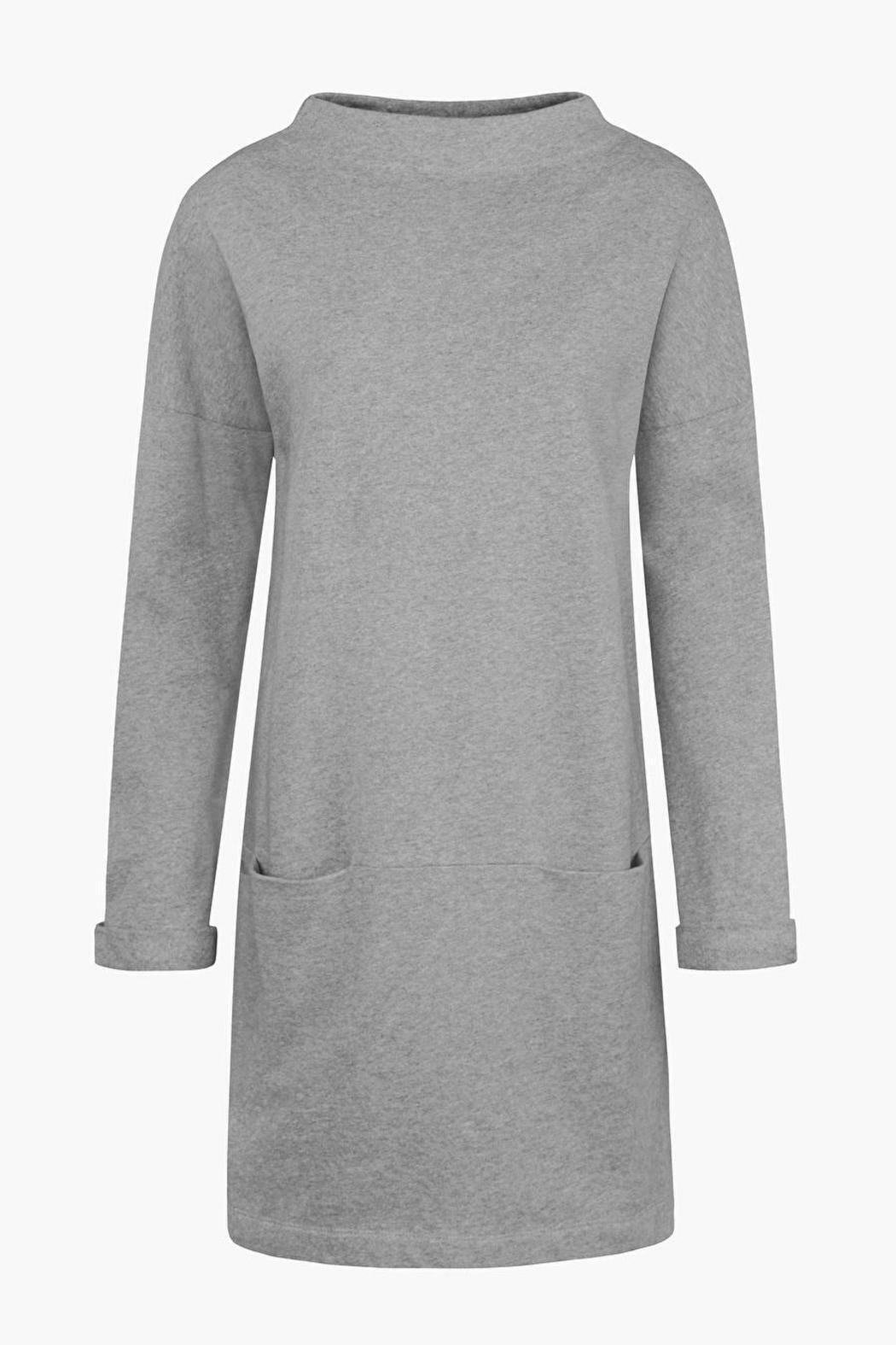 EX Seasalt Thaw Tunic Dress Cobble Organic Cotton Jersey Grey Size 10 RRP £55