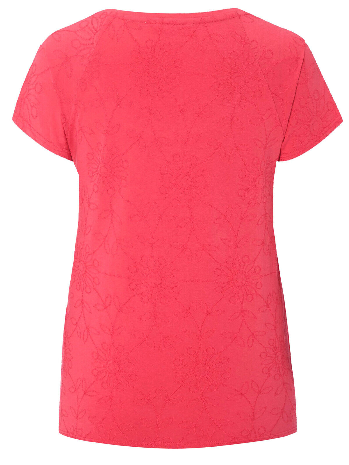 EX WHITE STUFF Pink Cotton Rosanna Jersey Embroidered T-Shirt Size 12 RRP £32