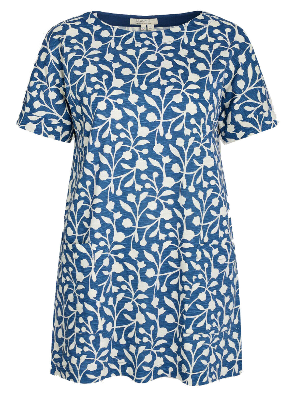 EX SEASALT Blue Floral Silhouette Mussel Hedra Tunic in Size 8 RRP £45