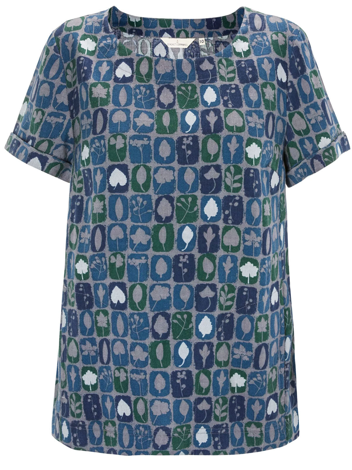 EX SEASALT Blue Cyanotype Herring Claytrails Top in Size 12 RRP £42.95