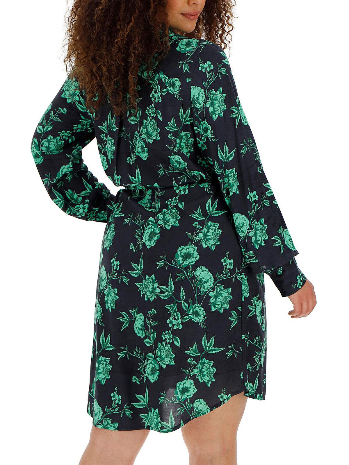 New Capsule Green Floral Print Shirt Dress in Size 16 NO TIE BELT