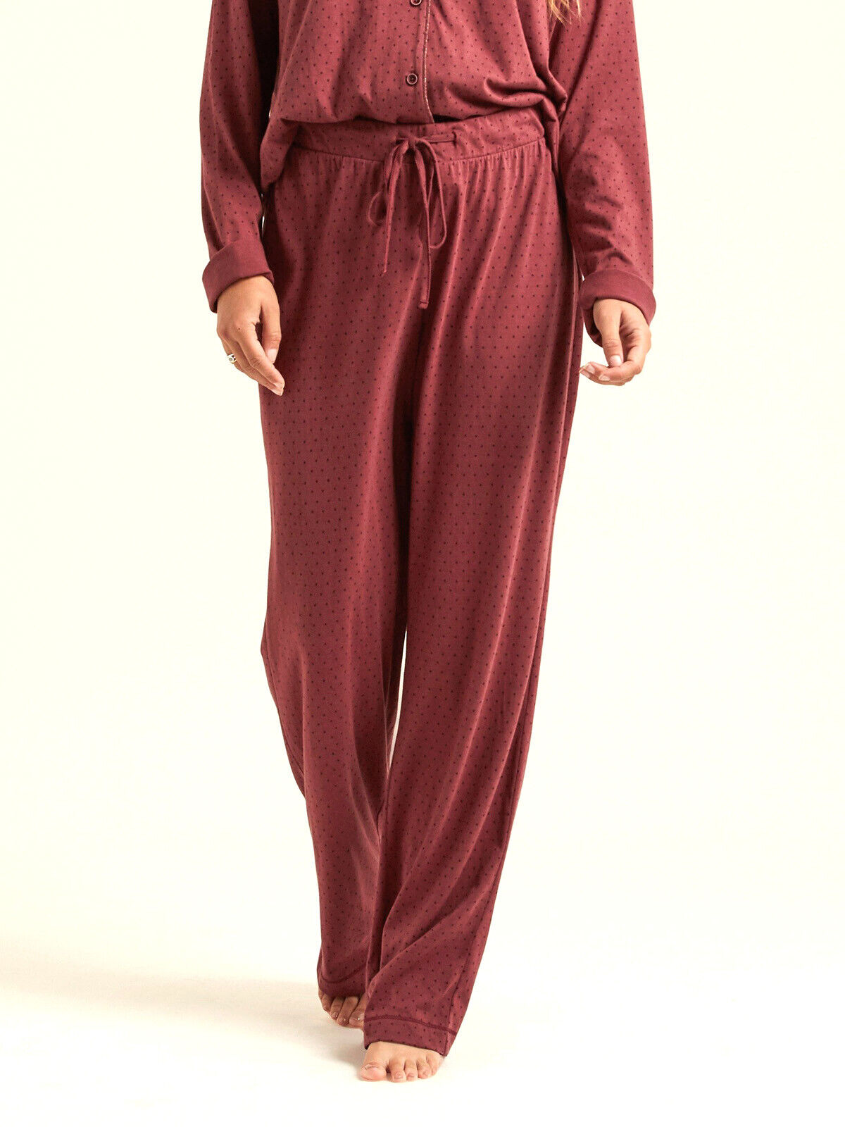EX Fat Face Berry Mini Hearts Classic Lounge Pants in Size 10 RRP £32.50