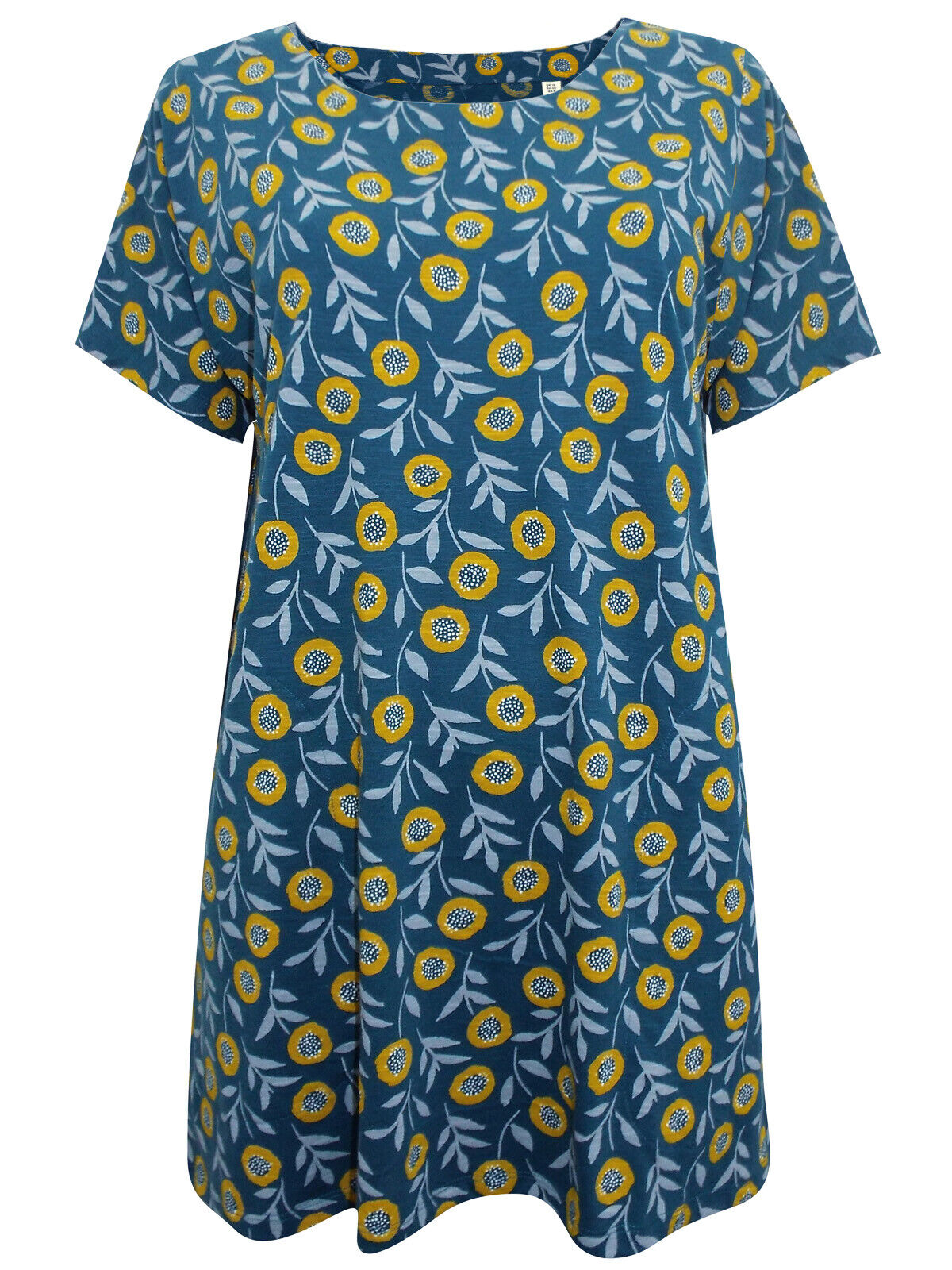 EX SEASALT Teal Dotty Floral Swell Ocean Gaze Tunic in Size 10 RRP £45